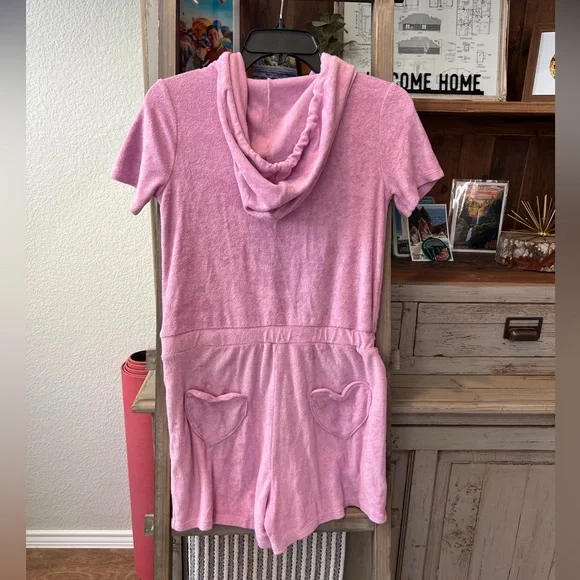 Yitty women’s terry short heart pocket onesie romper size small - Picture 5 of 12